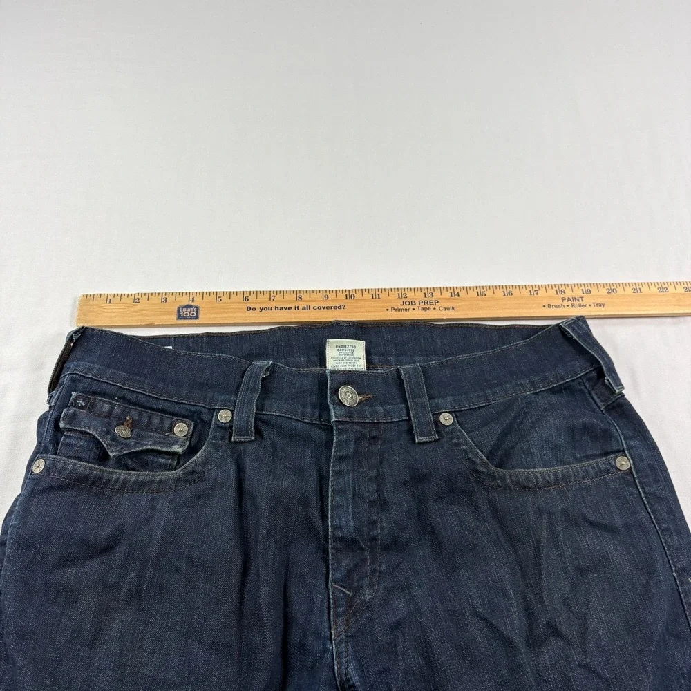 True Religion Jeans Mens 36 (Fits 38x34) Blue Ricky‎ Straight Leg Flap Pockets